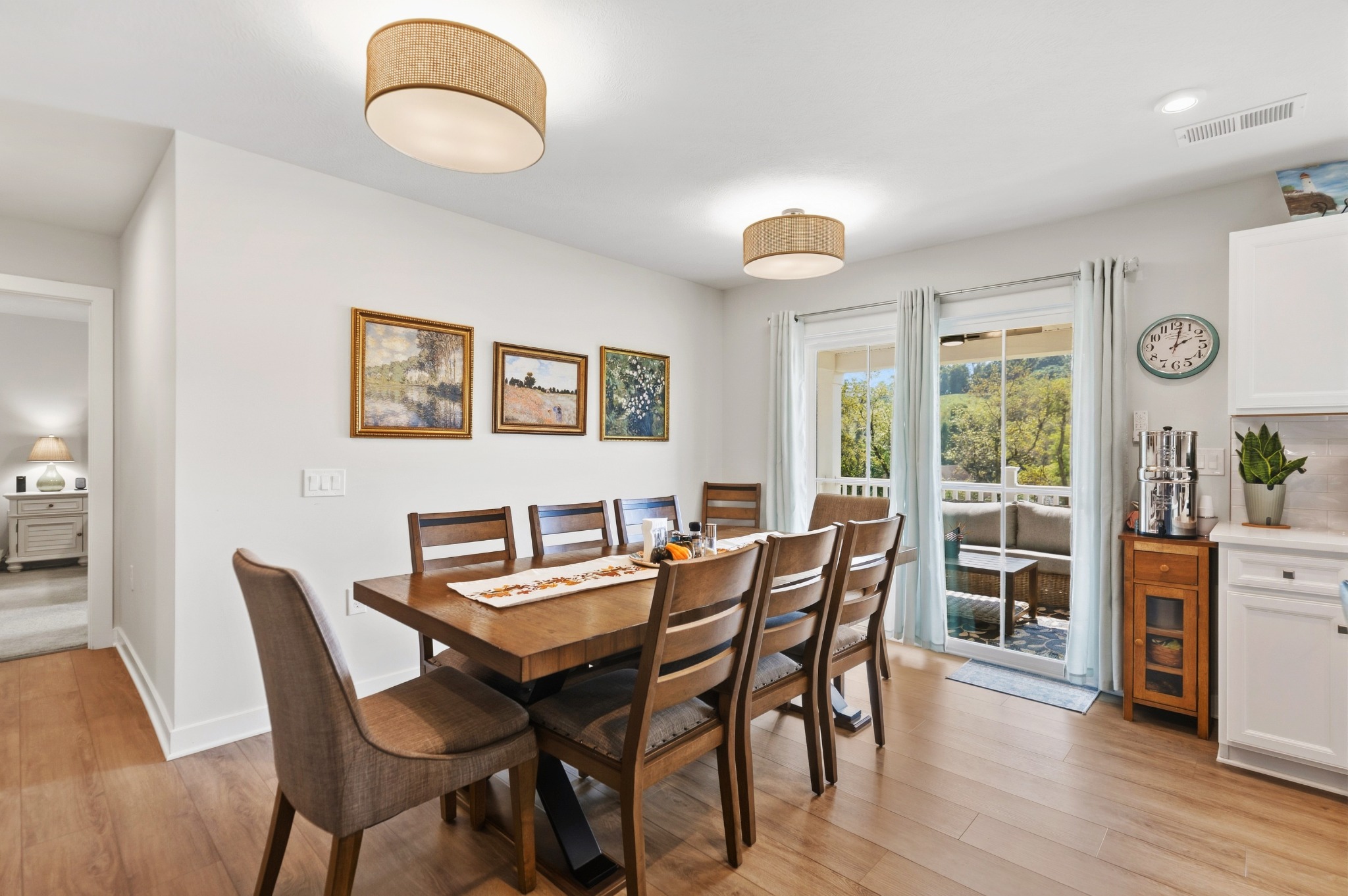 Dining area with glass door to deck