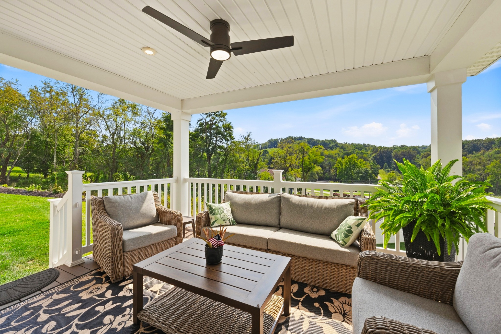 Covered deck with seating