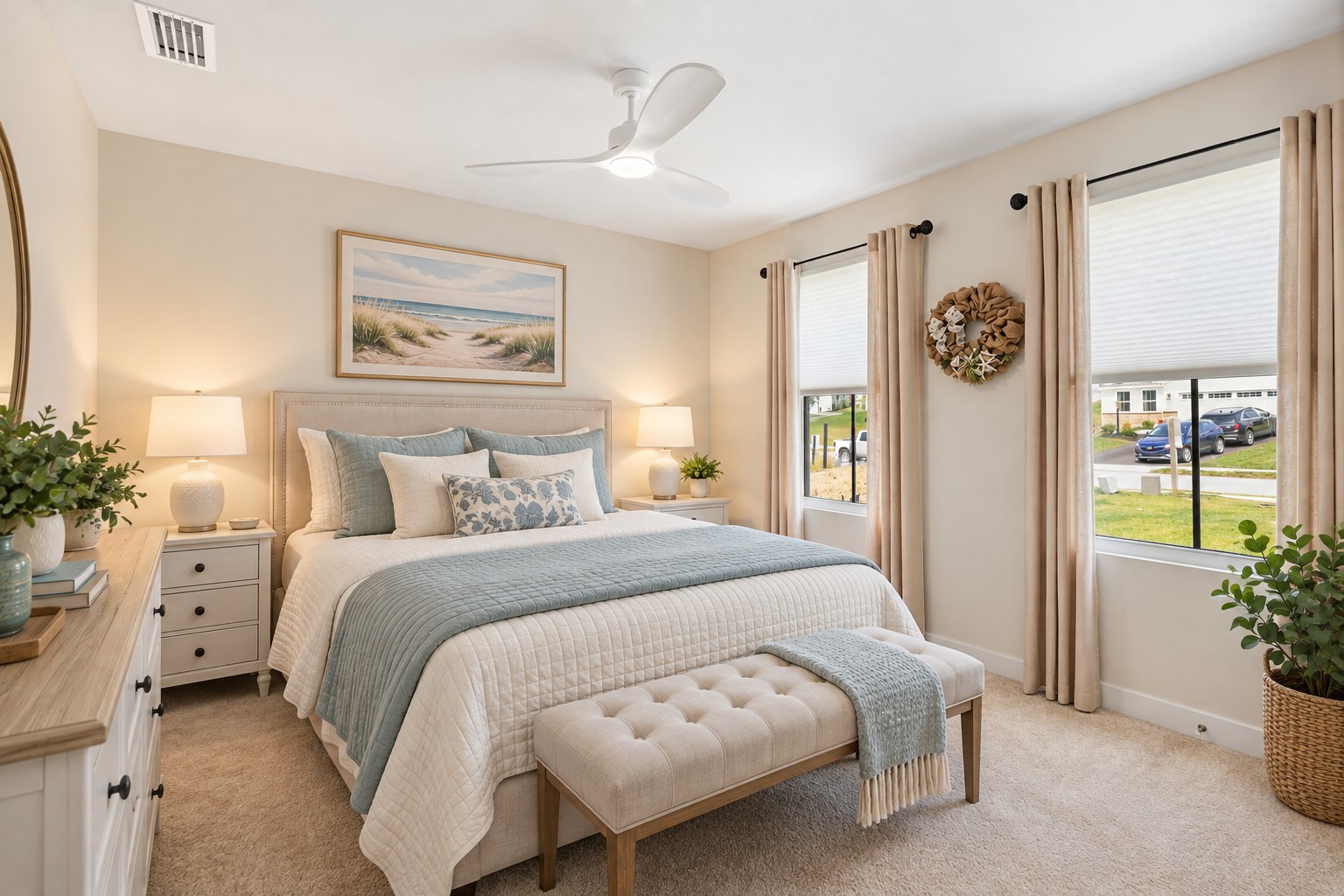 Virtually staged bedroom three