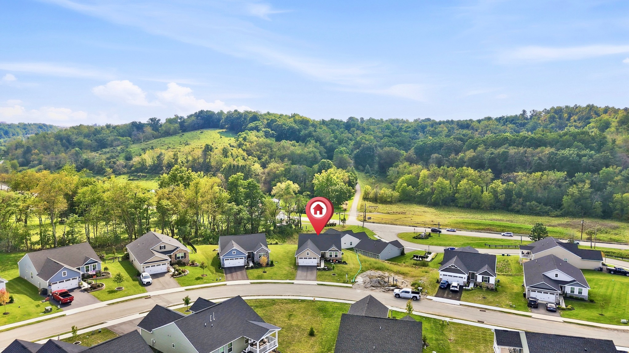 Aerial neighborhood view