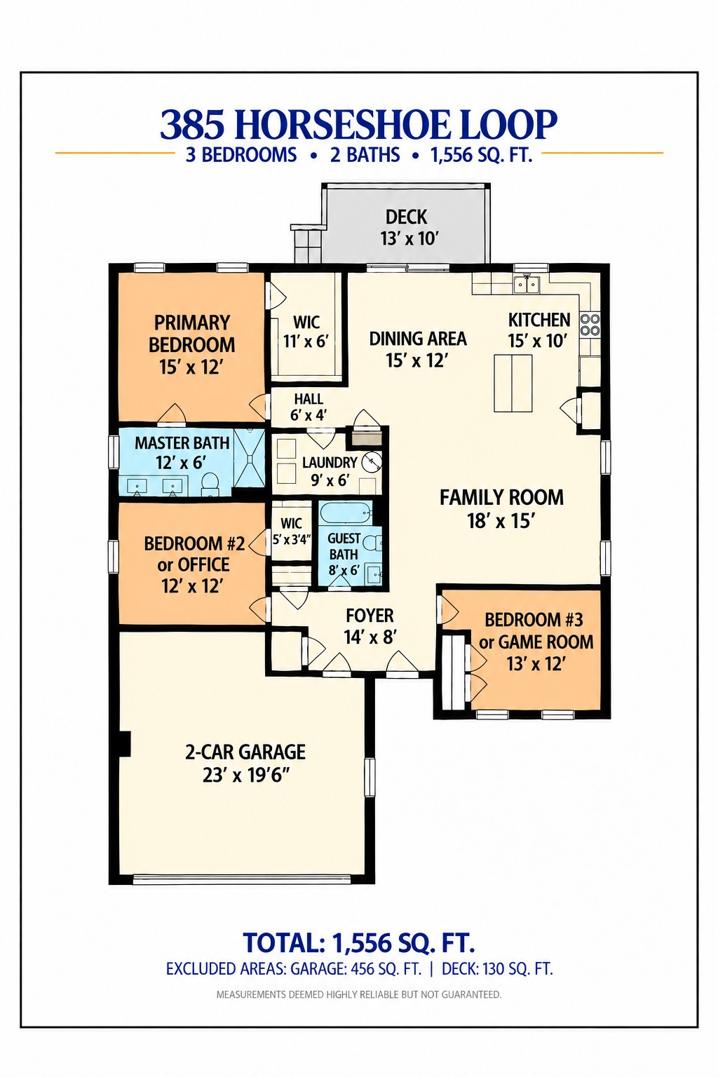Floor plan for 385 Horseshoe Loop